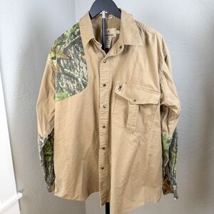 Browning Super Naturals Camo Panel Button-Up Shirt Size XL/TG
